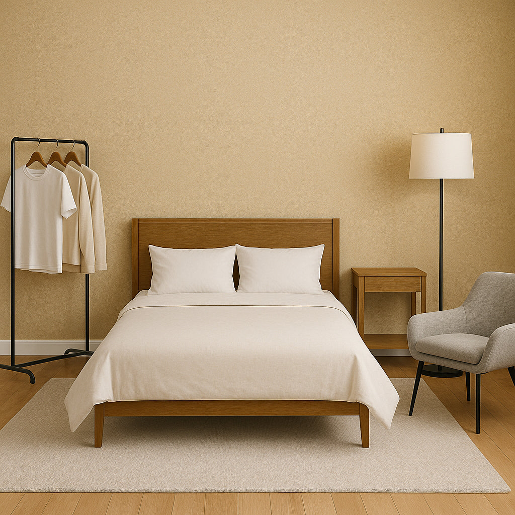 Luxe Linen Texture Self-Adhesive Wall Rolls (Wheat Beige)