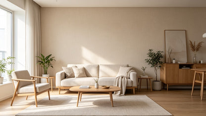 Luxe Linen Texture Self-Adhesive Wall Rolls (Wheat Beige)