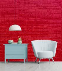 Linen Textured Wall Pad (Red)