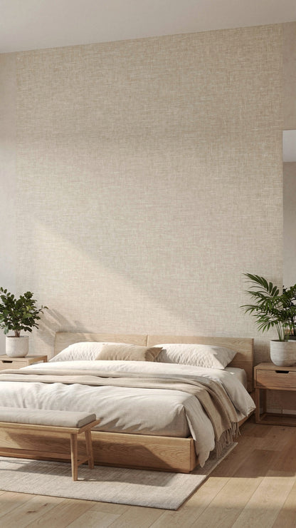 Luxe Linen Texture Self-Adhesive Wall Rolls (Wheat Beige)