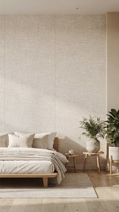 Luxe Linen Texture Self-Adhesive Wall Rolls (Wheat Beige)