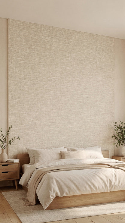 Luxe Linen Texture Self-Adhesive Wall Rolls (Wheat Beige)